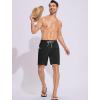 imageSILKWORLD Men Swim Trunks with Compression Liner 7quot Bathing Suits Quick Dry Swimming Shorts with Zipper PocketA01black