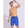 imageSILKWORLD Men Swim Trunks with Compression Liner 7quot Bathing Suits Quick Dry Swimming Shorts with Zipper PocketBlue Black Gradient