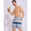 imageSILKWORLD Men Swim Trunks with Compression Liner 7quot Bathing Suits Quick Dry Swimming Shorts with Zipper PocketGrey Blue Stripes
