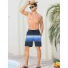 imageSILKWORLD Men Swim Trunks with Compression Liner 7quot Bathing Suits Quick Dry Swimming Shorts with Zipper PocketNavy Gradient Stripes