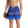 imageSILKWORLD Mens Swim Trunks with Compression Liner Quick Drying Swimsuit Shorts with Zipper Pockets Black Blue Gradient Large