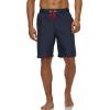 imageSILKWORLD Mens Swimming Trunks Bathing Suit Athletic Swimwear with PocketsNavyRed DrawstringLarge