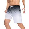 imageSILKWORLD Men Swim Trunks with Compression Liner 7quot Bathing Suits Quick Dry Swimming Shorts with Zipper PocketBlack Grey Gradient