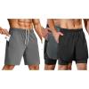 imageSILKWORLD Mens Running Shorts 3 PCS Including 2 Pieces of Quick Dry Mens Athletic Shorts with Compression Liner ampamp 1 No Liner Gym Workout Shorts for Men