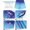 imageSILKWORLD Mens Compression Lined Swim Trunks WaterResistant Swimming Shorts Bathing Suits  Quick Dry ampamp Zipper Pockets Blue Fish XLarge