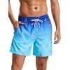 imageSILKWORLD Mens Compression Lined Swim Trunks WaterResistant Swimming Shorts Bathing Suits  Quick Dry ampamp Zipper Pockets Blue Fish XLarge