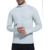 imageSILKWORLD Mens Quick Dry UPF 50 Sun Protection Shirts Long Sleeve Rash Guard with Thumb Hole Athletic Pullover ShirtGray