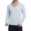 imageSILKWORLD Mens Quick Dry UPF 50 Sun Protection Shirts Long Sleeve Rash Guard with Thumb Hole Athletic Pullover ShirtGray