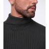 imageSILKWORLD Mens Slim Fit Turtleneck Sweater Knitted Twisted Pullover Casual Long Sleeves Basic TopBlack