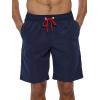 imageSILKWORLD Mens Swim Shorts Quick Dry Sports Beach Shorts with PocketsNavyXSmall