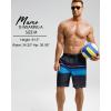 imageSILKWORLD Mens Swim Trunks 9 Inch Swimsuit with Compression Liner Quick Dry Swimming Surf Bathing Suits Stripe Black ampamp Blue Stripes Medium