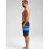 imageSILKWORLD Mens Swim Trunks 9 Inch Swimsuit with Compression Liner Quick Dry Swimming Surf Bathing Suits Stripe Black ampamp Blue Stripes Medium