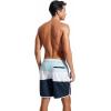 imageSILKWORLD Mens Swim Trunks Front Zipper Fly Quick Dry Beach Shorts with Compression Liner and Back Zipper Pockets1blue  White  Navy