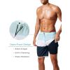 imageSILKWORLD Mens Swim Trunks Front Zipper Fly Quick Dry Beach Shorts with Compression Liner and Back Zipper Pockets1blue  White  Navy