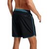 imageSILKWORLD Mens Swim Trunks Front Zipper Fly Quick Dry Beach Shorts with Compression Liner and Back Zipper PocketsBlack