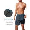 imageSILKWORLD Mens Swim Trunks Front Zipper Fly Quick Dry Beach Shorts with Compression Liner and Back Zipper PocketsDark Gray