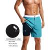 imageSILKWORLD Mens Swim Trunks Front Zipper Fly Quick Dry Beach Shorts with Compression Liner and Back Zipper PocketsDark Green