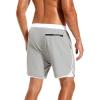 imageSILKWORLD Mens Swim Trunks Front Zipper Fly Quick Dry Beach Shorts with Compression Liner and Back Zipper PocketsLight Grey