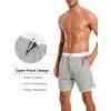 imageSILKWORLD Mens Swim Trunks Front Zipper Fly Quick Dry Beach Shorts with Compression Liner and Back Zipper PocketsLight Grey
