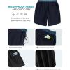 imageSILKWORLD Mens Swim Trunks Front Zipper Fly Quick Dry Beach Shorts with Compression Liner and Back Zipper PocketsNavy Blue