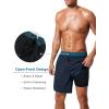 imageSILKWORLD Mens Swim Trunks Front Zipper Fly Quick Dry Beach Shorts with Compression Liner and Back Zipper PocketsNavy Blue