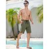 imageSILKWORLD Mens Swim Trunks QuickDry Board Shorts 9quot Bathing Suits with Zipper Pockets  No Mesh LinerArmy Green
