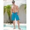 imageSILKWORLD Mens Swim Trunks QuickDry Board Shorts 9quot Bathing Suits with Zipper Pockets  No Mesh LinerPeacock Blue