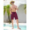 imageSILKWORLD Mens Swim Trunks QuickDry Board Shorts 9quot Bathing Suits with Zipper Pockets  No Mesh LinerWine Red