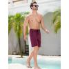 imageSILKWORLD Mens Swim Trunks QuickDry Board Shorts 9quot Bathing Suits with Zipper Pockets  No Mesh LinerWine Red