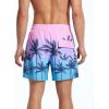imageSILKWORLD Mens Swim Trunks with Compression Liner 55 Inseam Bathing Suit with Zipper Pockets Pink Blue Coconut Tree Small