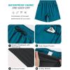 imageSILKWORLD Mens Swim Trunks with Compression Liner Quick Dry Swimsuits 7 Inch Bathing Suit for Men Peacock Blue Solid Color Small