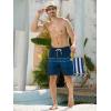 imageSILKWORLD Quick Dry Mens Swim Trunks with Compression Liner 7quot Mens Bathing Suits with Zip Pockets9ablue Stripes