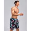 imageSILKWORLD Quick Dry Mens Swim Trunks with Compression Liner 7quot Mens Bathing Suits with Zip PocketsR8 Grey Leaves