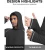 imageSILKWORLD UPF 50 Fishing Shirts for Men Long Sleeve Sun Protection Hoodie UV SPF Rash Guard Workout Swim ShirtsBlack