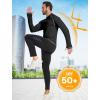 imageSILKWORLD UPF 50 Fishing Shirts for Men Long Sleeve Sun Protection Hoodie UV SPF Rash Guard Workout Swim ShirtsBlack