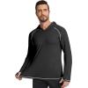 imageSILKWORLD UPF 50 Fishing Shirts for Men Long Sleeve Sun Protection Hoodie UV SPF Rash Guard Workout Swim ShirtsBlack