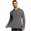 imageSILKWORLD UPF 50 Fishing Shirts for Men Long Sleeve Sun Protection Hoodie UV SPF Rash Guard Workout Swim ShirtsCharcoal Grey