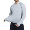 imageSILKWORLD UPF 50 Fishing Shirts for Men Long Sleeve Sun Protection Hoodie UV SPF Rash Guard Workout Swim ShirtsDark Grey