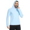 imageSILKWORLD UPF 50 Fishing Shirts for Men Long Sleeve Sun Protection Hoodie UV SPF Rash Guard Workout Swim ShirtsLight Blue