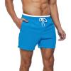 imageSILKWORLD Mens Swimmig Trunks Quick Dry Bathing Suits Board Shorts with Mesh LiningWhite ampamp BlueXXLarge