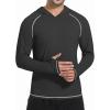 imageSILKWORLD UPF 50 Fishing Shirts for Men Long Sleeve Sun Protection Hoodie UV SPF Rash Guard Workout Swim ShirtsBlack