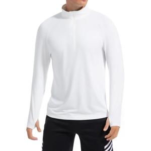 imageSILKWORLD Mens Quick Dry UPF 50 Sun Protection Shirts Long Sleeve Rash Guard with Thumb Hole Athletic Pullover ShirtBeige