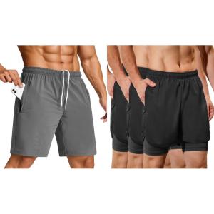imageSILKWORLD Mens Running Shorts 4 PCS Including 3 Pieces of Quick Dry Mens Athletic Shorts with Compression Liner ampamp 1 No Liner Gym Workout Shorts for Men