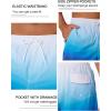 imageSILKWORLD Mens Swim Trunks with Compression Liner 2 in 1 Quick Dry Bathing Suit Beach Shorts with Zipper PocketsA05 Light Blue Gradient
