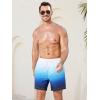 imageSILKWORLD Mens Swim Trunks with Compression Liner 2 in 1 Quick Dry Bathing Suit Beach Shorts with Zipper PocketsA05 Light Blue Gradient