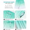 imageSILKWORLD Mens Swim Trunks with Compression Liner 2 in 1 Quick Dry Bathing Suit Beach Shorts with Zipper PocketsZ5inchGreen White