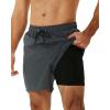 imageSILKWORLD Swim Trunks Men Compression Lined Quick Dry Beach Wear Shorts