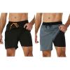 imageSILKWORLD Mens Swim Trunks with Compression Liner Quick Dry Swimming Shorts