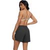 imageSILKWORLD Womens 5 Swim Board Shorts 2 in 1 High Waisted Quick Dry Summer Swimming Swimsuit Bottoms with Zipper PocketBlack