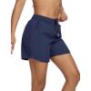 imageSILKWORLD Womens 5 Swim Board Shorts 2 in 1 High Waisted Quick Dry Summer Swimming Swimsuit Bottoms with Zipper PocketNavy